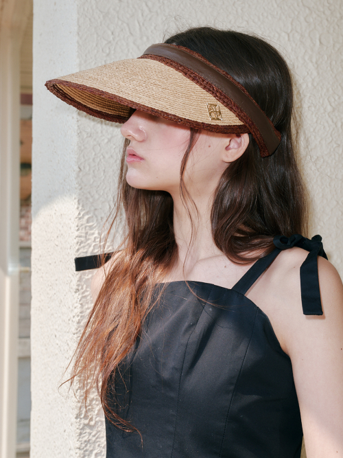 Diana Raphia Sun Visor (Beige)