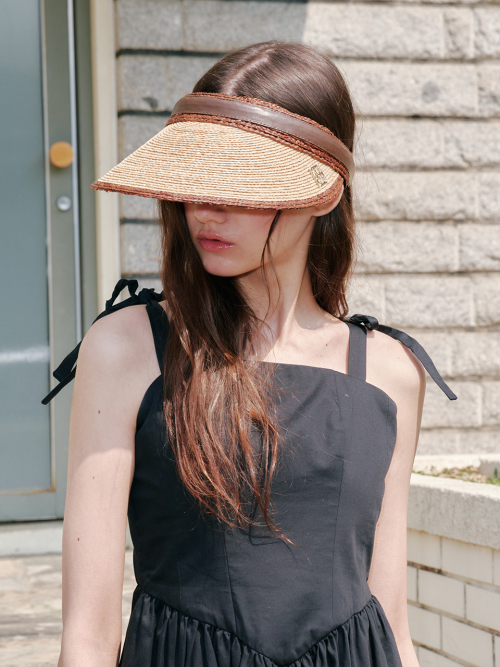 Diana Raphia Sun Visor (Beige)