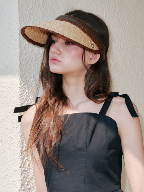 Diana Raphia Sun Visor (Beige)