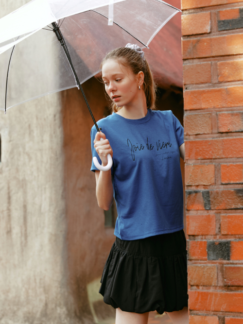 TILLY print T-shirt_BLUE