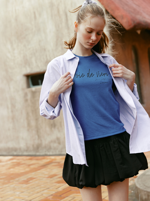 TILLY print T-shirt_BLUE