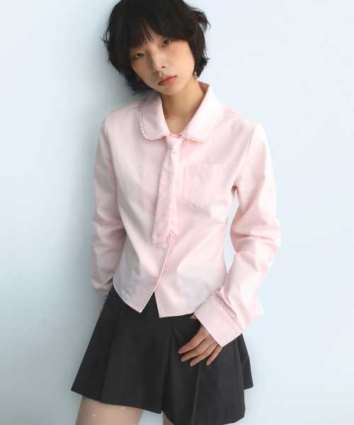 Blooming Tie Shirt Pink