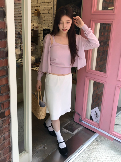 DIANA satin midi skirt_IVORY