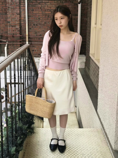 DIANA satin midi skirt_IVORY