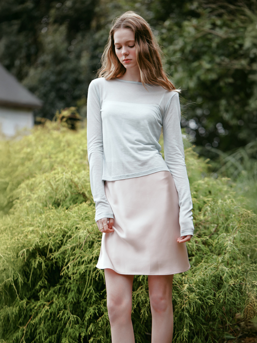 DIANA satin midi skirt_PINK