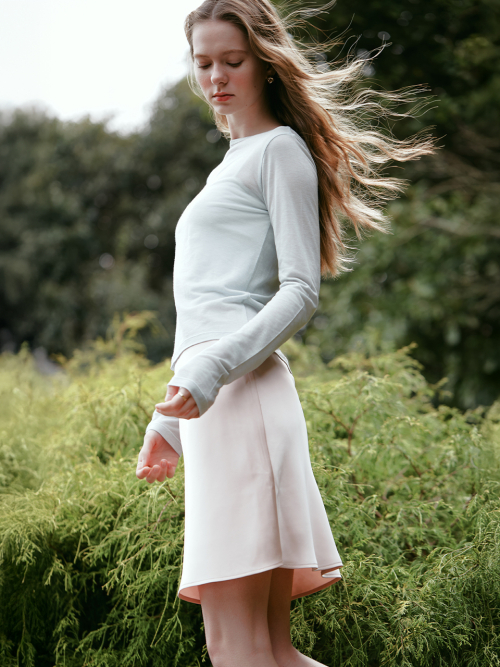 DIANA satin midi skirt_PINK