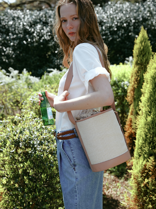 RAFFIA shoulder bag_SAND