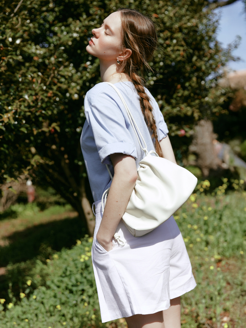 FLORIA shoulder cross bag_WHITE