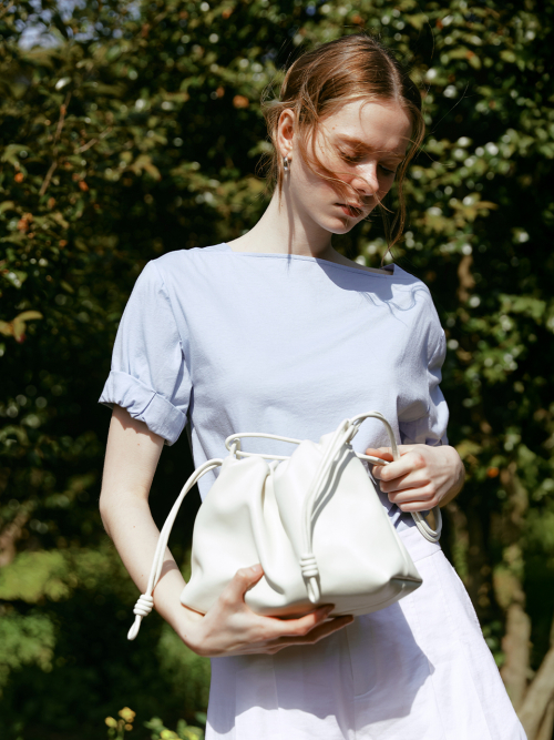 FLORIA shoulder cross bag_WHITE
