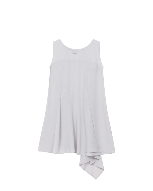 Billow sheer sleeveless one piece SILVER GREY