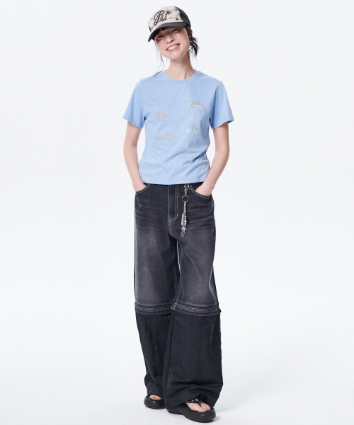 마린 라이프 H/S 티 [스카이 블루]