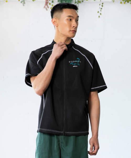 GT153 소든 반팔집업 래쉬가드 (BLACK)