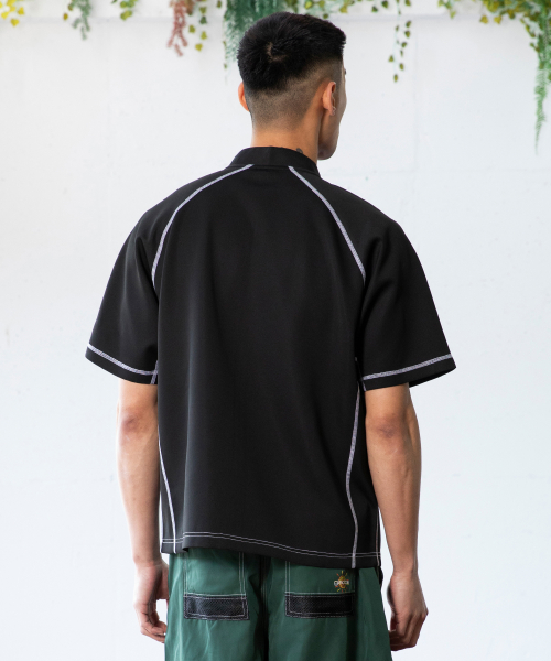 GT153 소든 반팔집업 래쉬가드 (BLACK)