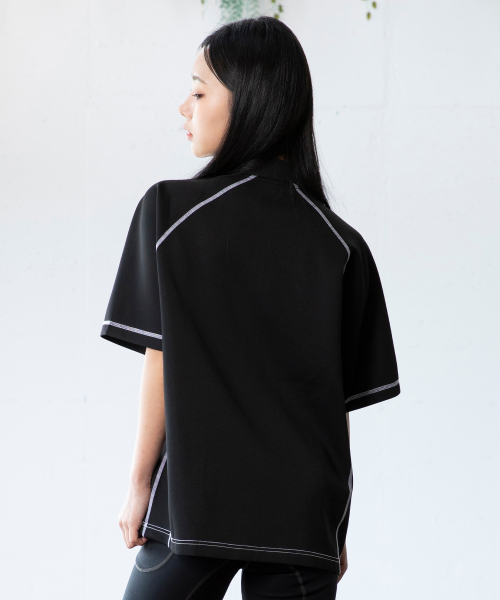 GT153 소든 반팔집업 래쉬가드 (BLACK)