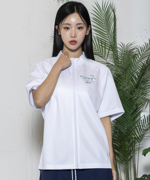GT153 소든 반팔집업 래쉬가드 (WHITE)