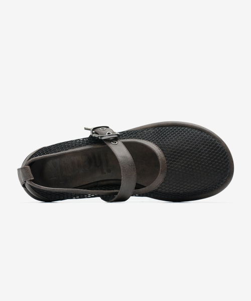 r. 903 mesh buckle flats / brown