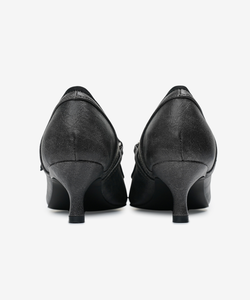r. 906 open toe heels / black