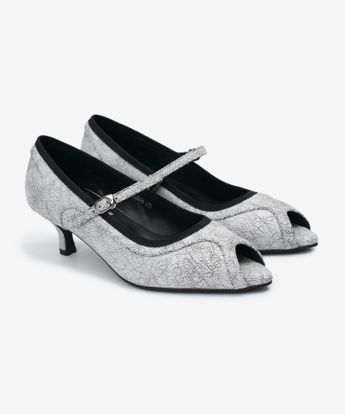 r. 906 open toe heels / white