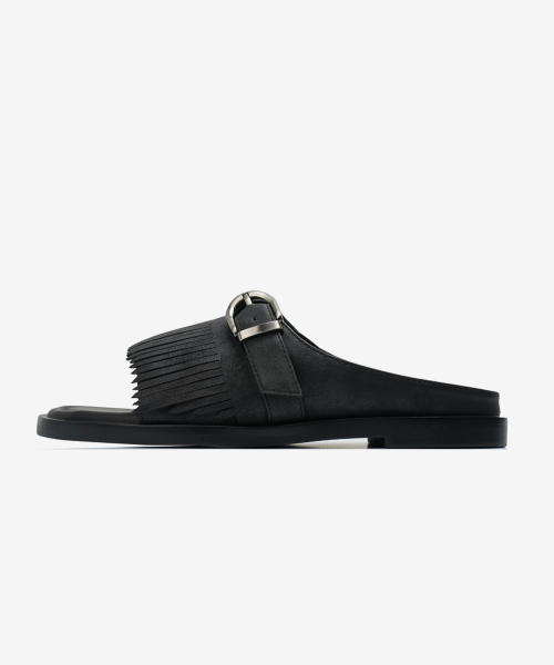 r. 909 tassel stud slides / black