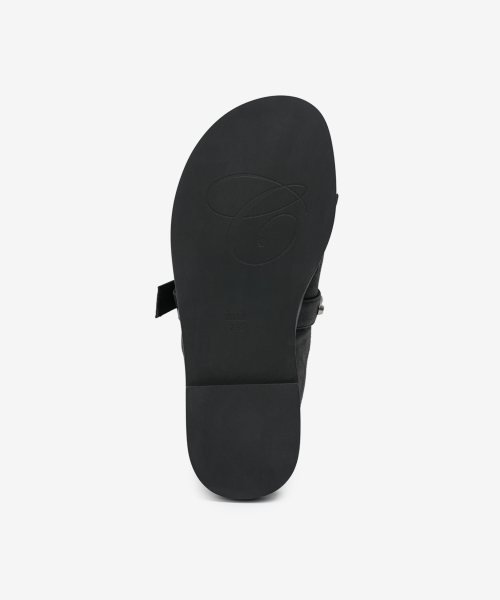 r. 909 tassel stud slides / black