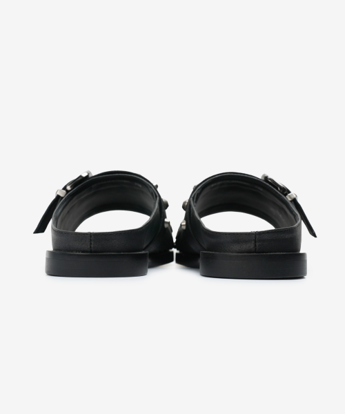 r. 909 tassel stud slides / black