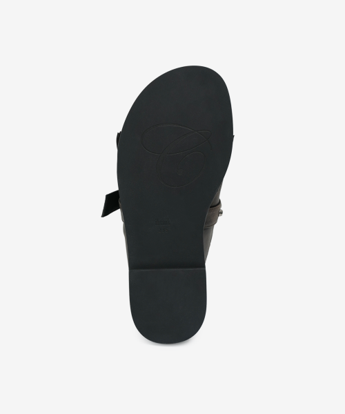 r. 909 tassel stud slides / brown