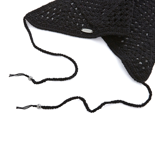 Knit Hair Scarf Black OZ62FA220B