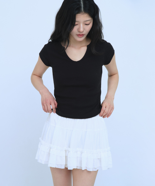 C SHIRRING CANCAN SKIRT_WHITE