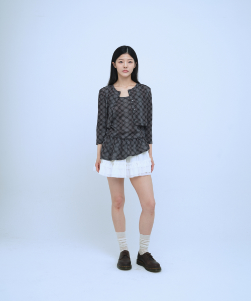 C SHIRRING CANCAN SKIRT_WHITE