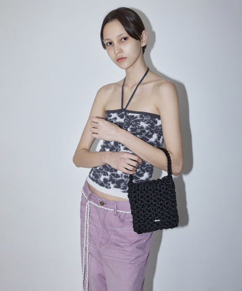 WEAVING SQUARE BAG MINI - BLACK