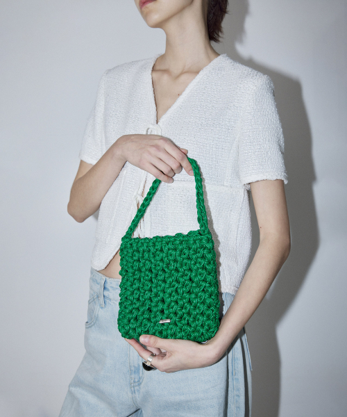 WEAVING SQUARE BAG MINI - GREEN