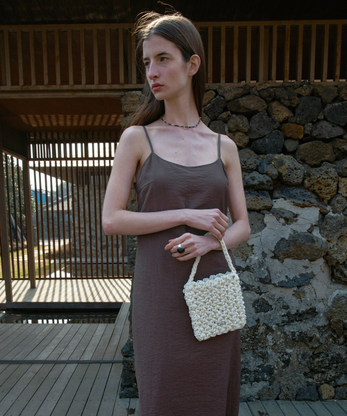 WEAVING SQUARE BAG MINI - CREAM