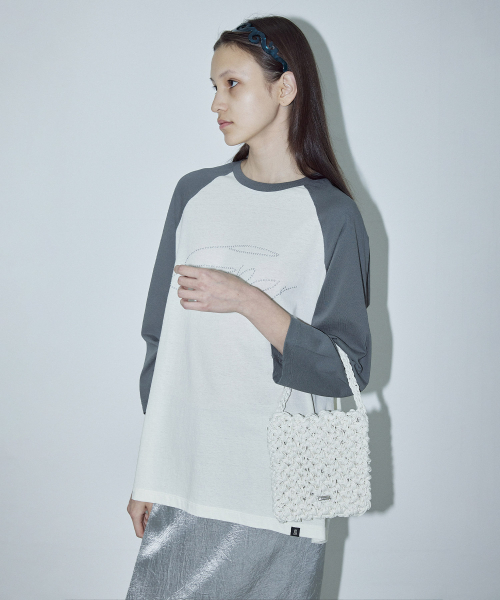 WEAVING SQUARE BAG MINI - CREAM