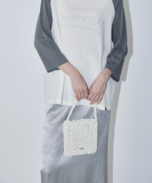 WEAVING SQUARE BAG MINI - CREAM