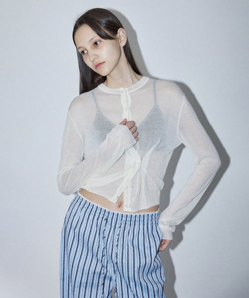CLASSIC SHEER CARDIGAN - CREAM