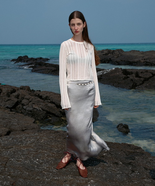 SCRATCH SEE-THROUGH SUMMER KNIT - WHITE