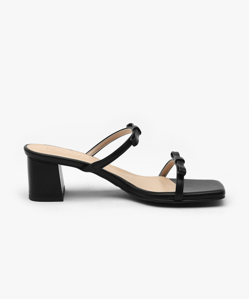 Fleur Square Ribbon Sandal Mules (5cm)