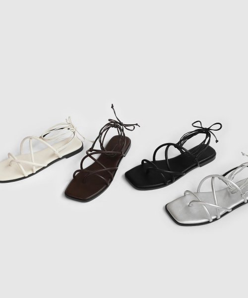 Levia Lace-Up Strap Sandals (1cm)