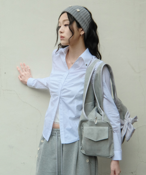 Silky Jacquard Shirt (White)