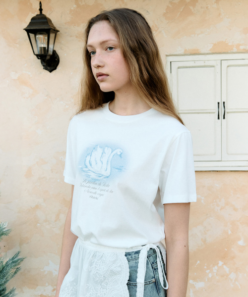 SWAN GRAPHIC T-SHIRT WHITE