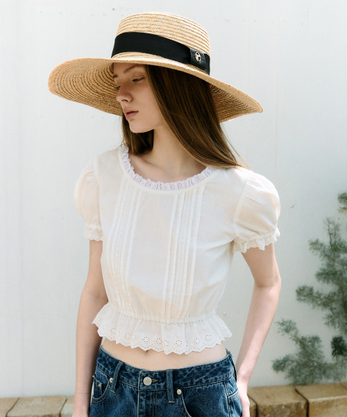 CROP LACE BLOUSE WHITE
