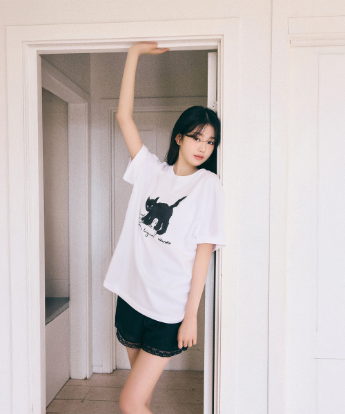 LACE PAJAMA SHORT PANTS BLACK