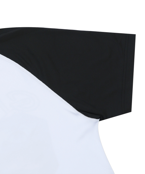 GT145 러기지 라벨 그래픽 반팔 래쉬가드 (WHITE/BLACK)