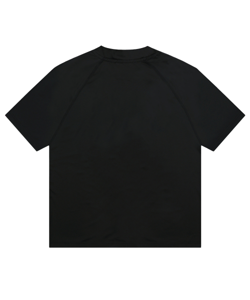 GT145 러기지 라벨 그래픽 반팔 래쉬가드 (BLACK)