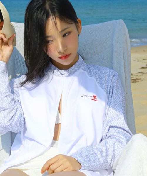 GT146 네이티브 패턴 집업 래쉬가드 (WHITE)
