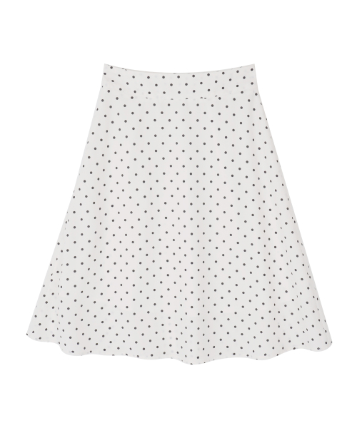 Dot Flare Midi Skirt