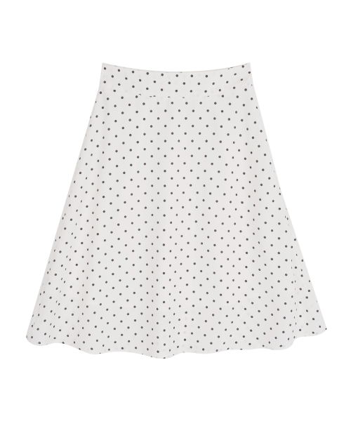 Dot Flare Midi Skirt