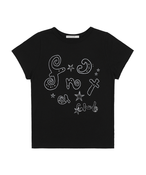 GLITER MAZY LOGO TEE (BLACK) F25QB125