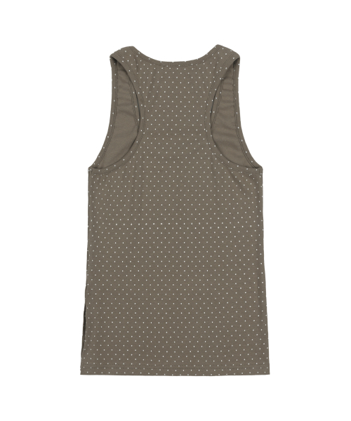 DOT BUTTON SLEEVELESS (BROWN) F25QB130