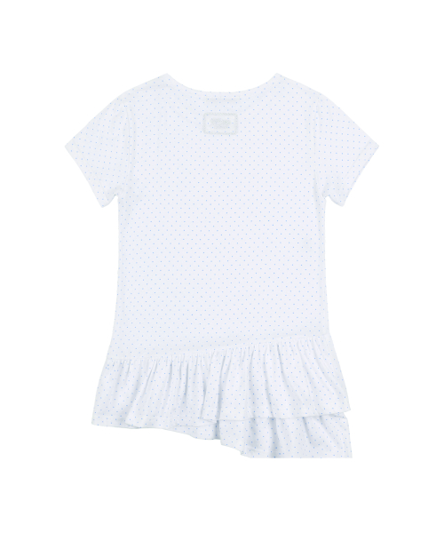 FRILL LAYERED DOT TEE (WHITE) F25QB128